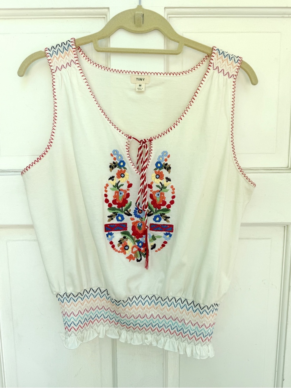 Anthropologie KATARINA EMBROIDERED TOP